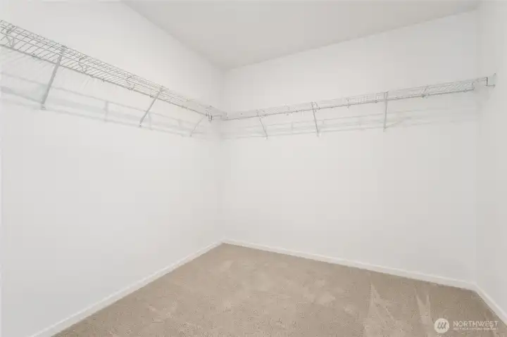 Large primary walk-in closet.
