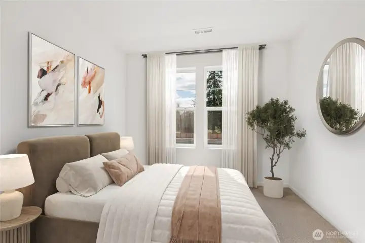Additional bedroom upstairs(#2). Virtual Staged.