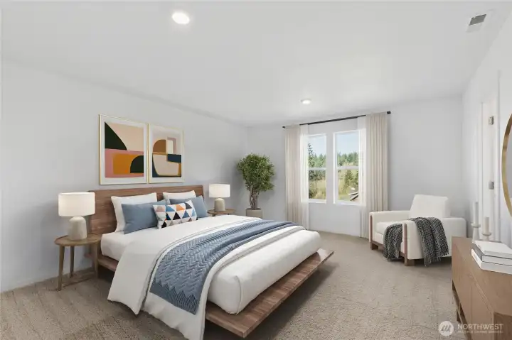 Bedroom one. Pictures are for representational purposes only, colors and features may vary.