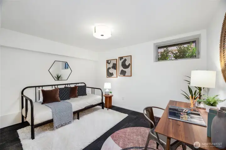 Back inside and in the lower level Flex Space. Office or bedroom or a combo of however you imagine.