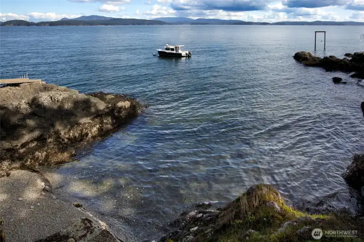 View from deck to private cove