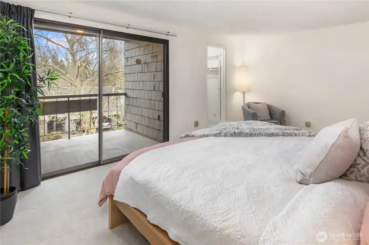 Balcony off the primary bedroom.