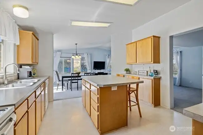 Handy kitchen island for extra seating