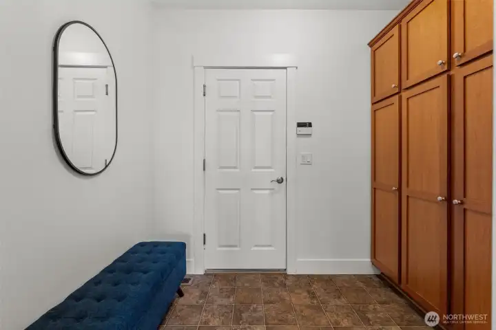 mudroom with added storage