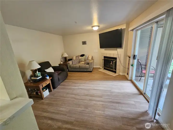 Living room with gas fireplace