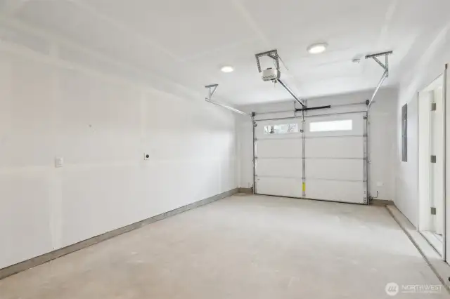 Oversized garage with electric car charging