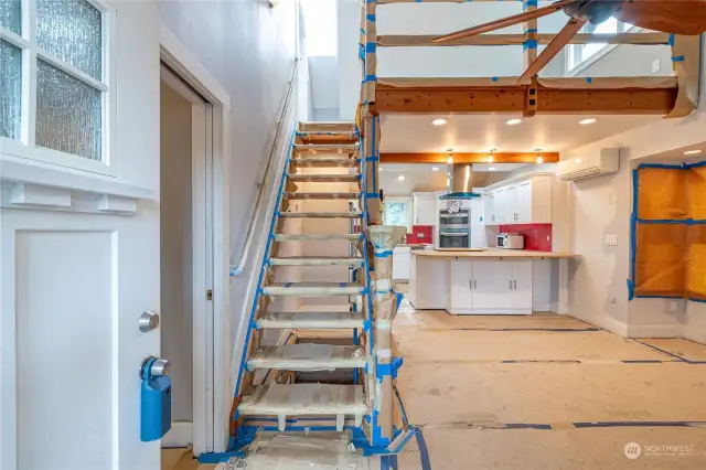 Stairs leading to loft, 3rd bedroom and 1/2 bth