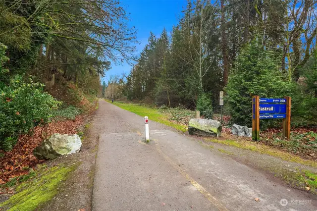 The Cross Kirkland Corridor/Eastrail trail is steps from the home, great for biking, running. walking.