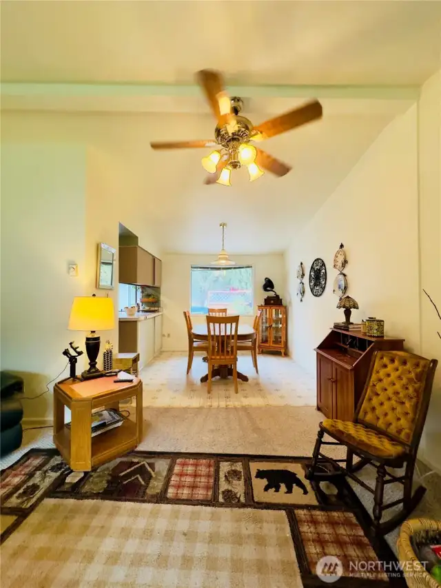 Living Room Perspective showing dining area