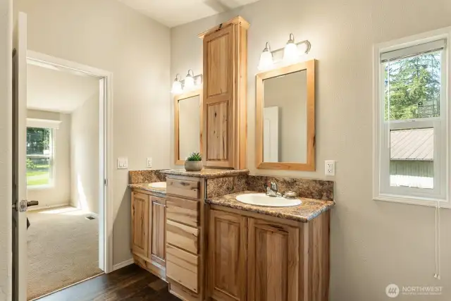 Primary bath dual vanity.