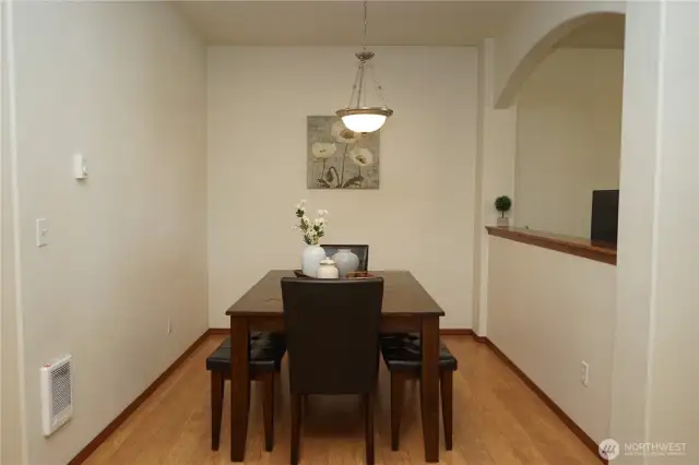 The dining area adjacent to the kitchen.