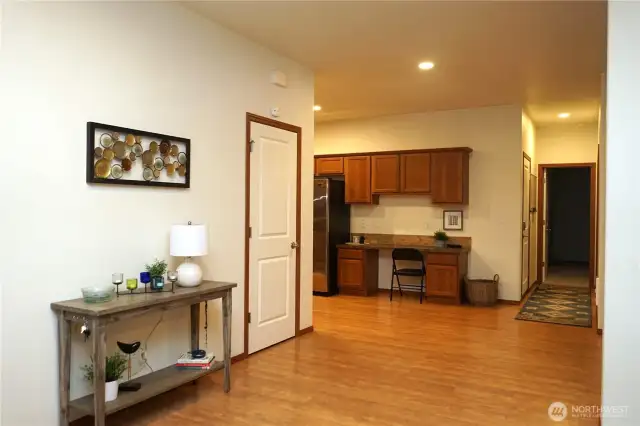 Centrally located closet.