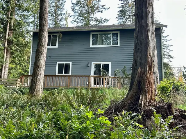 Looking at home from the Lake