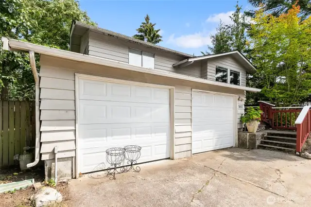 larger two car garage with plenty of room for storage