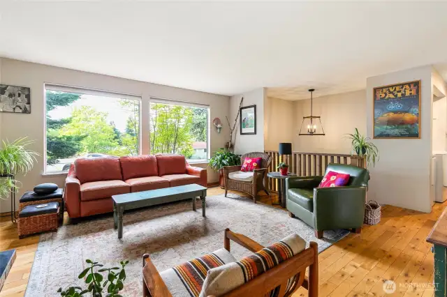 large front windows bring the beauty of the PNW right into your living room