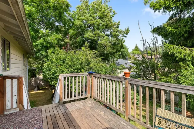 back deck off kitchen ... the perfect place for your morning coffee!