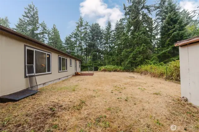 Side view of home with exterior access points.