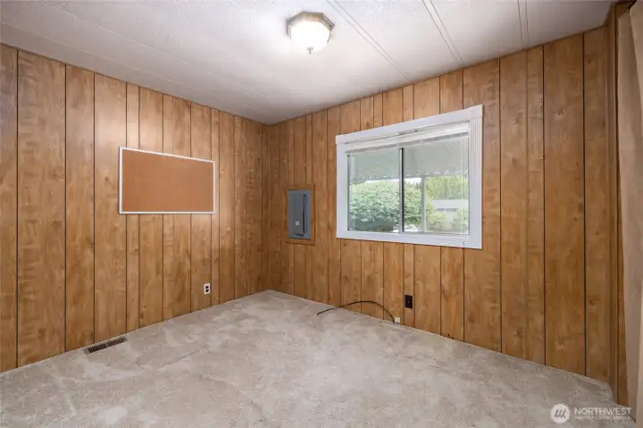 Bedroom #3, the smaller of the three, would make a great office space