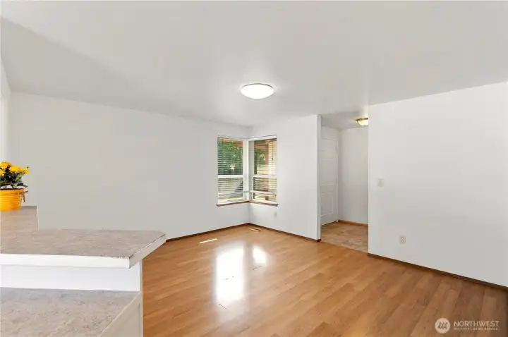 Versatile room off the kitchen.