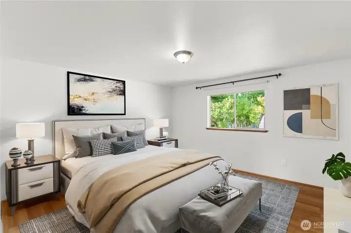 Virtually Staged Primary Bedroom