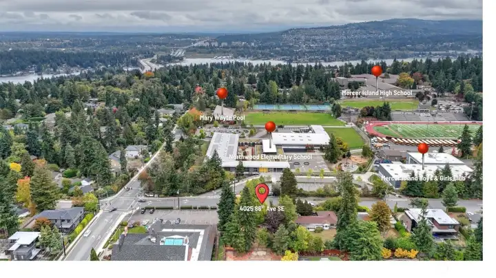 Steps away from Northwood Elementary, Boys & Girls Club, Mercer Island High School, Mary Wayte Pool & Tennis Courts.