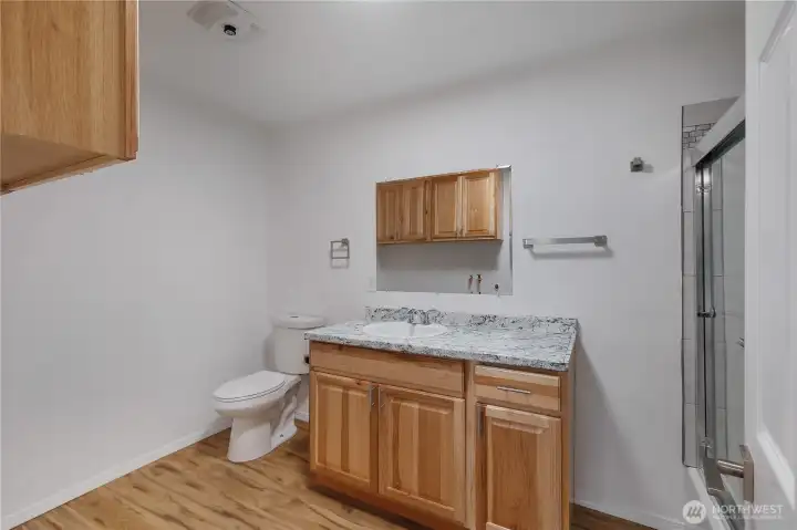 Bathroom and utility.