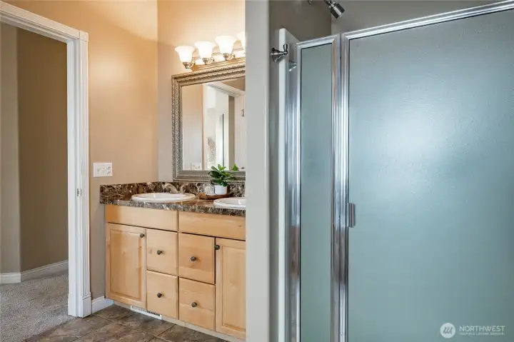 Primary Bathroom - double vanity and shower