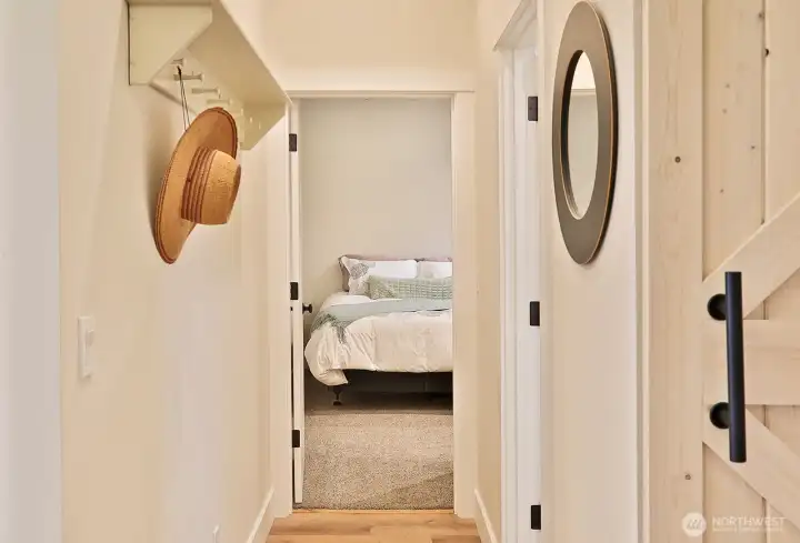 Hallway to 2nd bedroom and bathroom Hallway to 2nd bedroom and bathroom