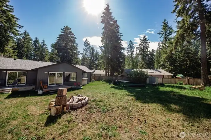 Property has had professional tree removal for safety and sunlight!