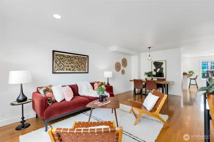 Hardwood floors grace this entire main level.