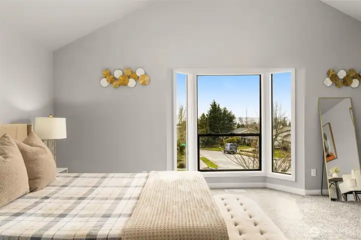 amazing partial water views from upstairs master bdrm