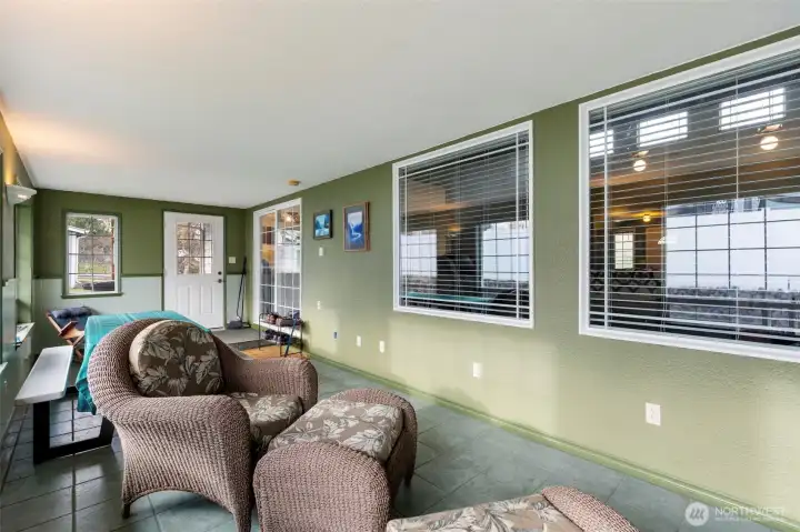 Fully finished sun room.