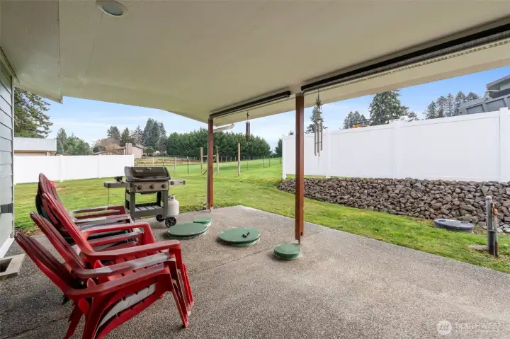 Covered back patio.