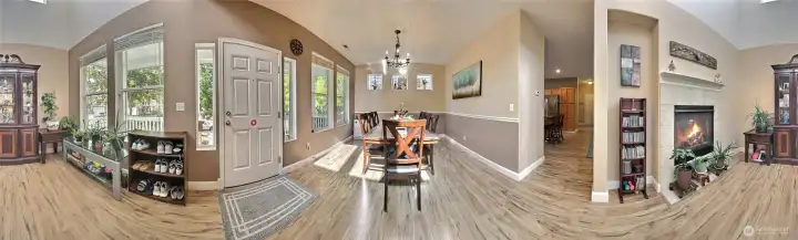 Living room and Dining room view