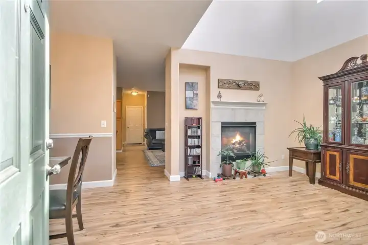 Double sided Cozy gas fireplace