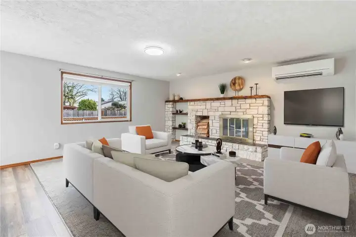 Family Room off the Kitchen-Virtually Staged