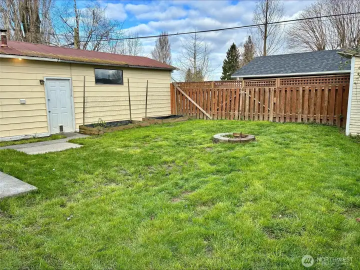 Firepit and garden beds