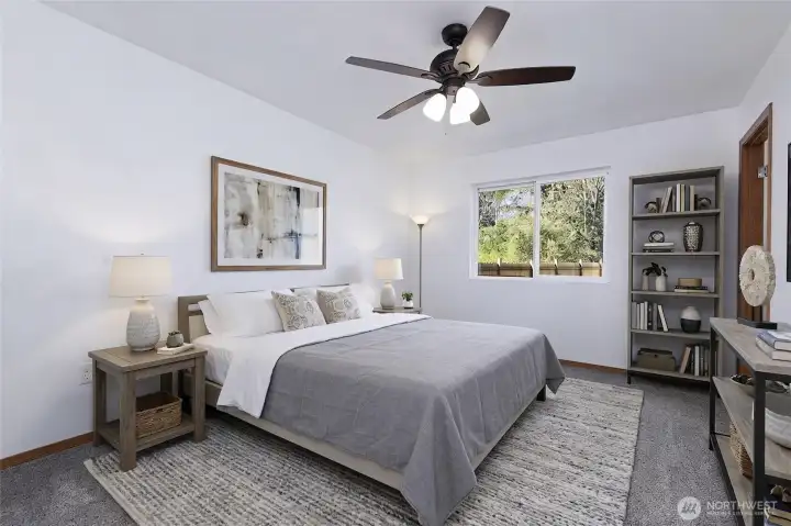 Primary bedroom - Virtually staged