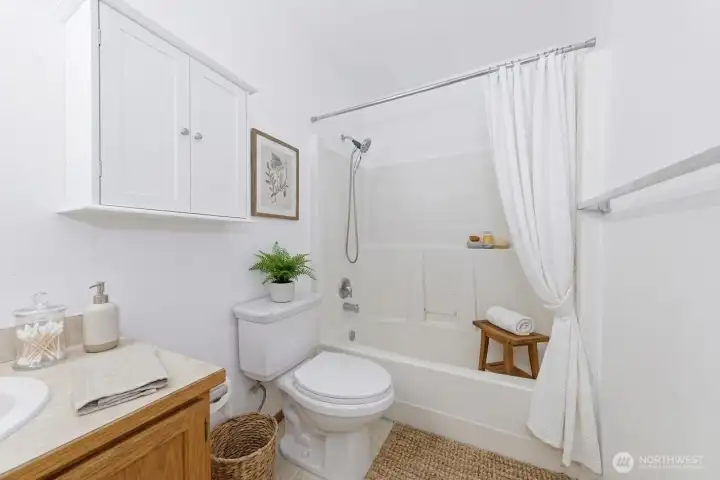 Virtually staged Primary Bath