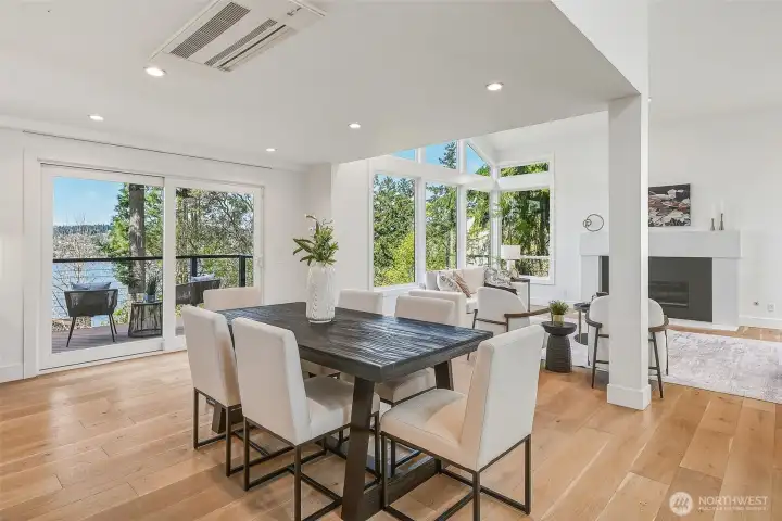 Light filled rooms with engineered hardwood floors