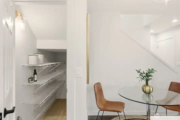More storage! A generous pantry in the kitchen