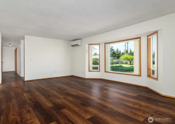 Bay window and mini-split heat pump