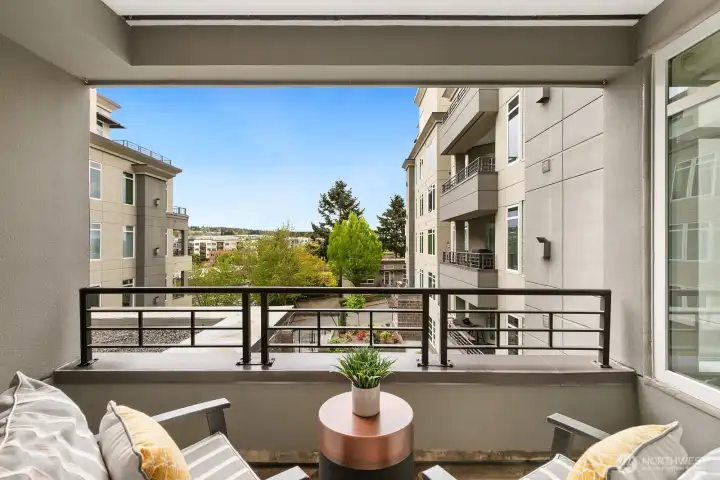 Courtyard and downtown territorial views from your covered deck.