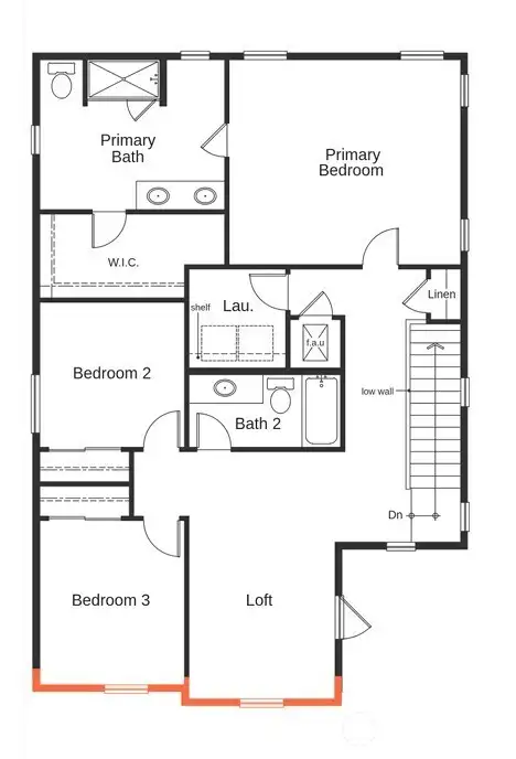 2nd Floor Artist Rendering 2070 Plan with Optional Exterior Elevation D. Optional 4th bedroom in lieu of loft space (not shown). 2nd Floor Artist Rendering 2070 Plan with Optional Exterior Elevation D. Optional 4th bedroom in lieu of loft space (not shown).