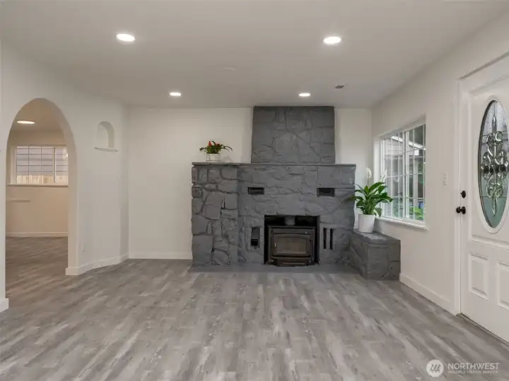 living room/wood stove insert
