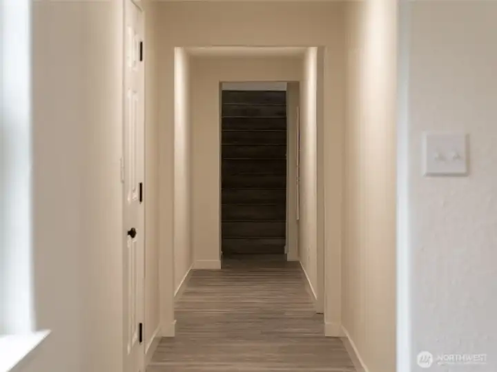 hallway that connect bedrooms/family and utility
