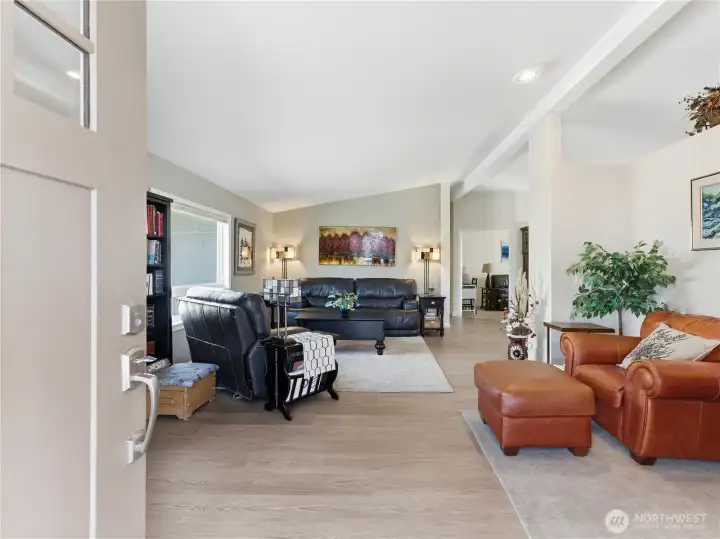 Open-concept living area showcasing modern updates and comfortable everyday living.