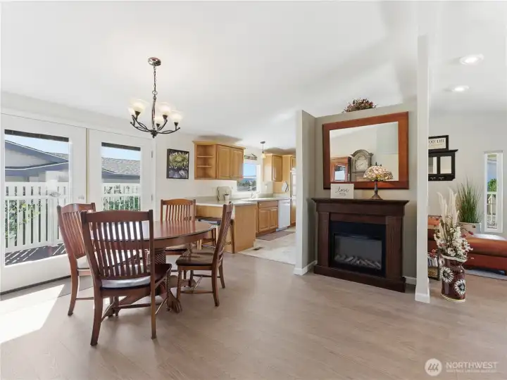 Dining area conveniently located adjacent to the kitchen and living room.