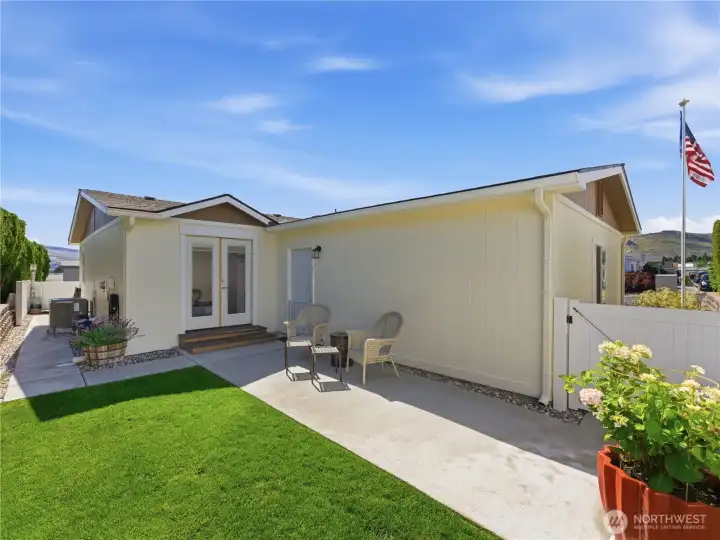 Outdoor living space designed for easy maintenance and enjoyment