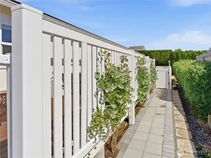Attractive privacy lattice enhances outdoor living with added screening and visual appeal.